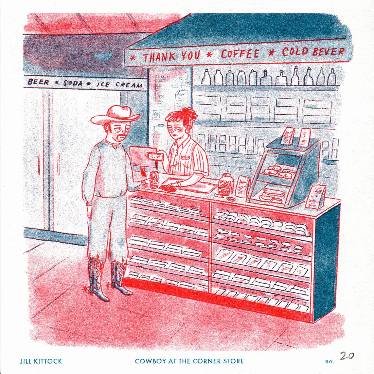 Cowboy At the Corner Store Small Print