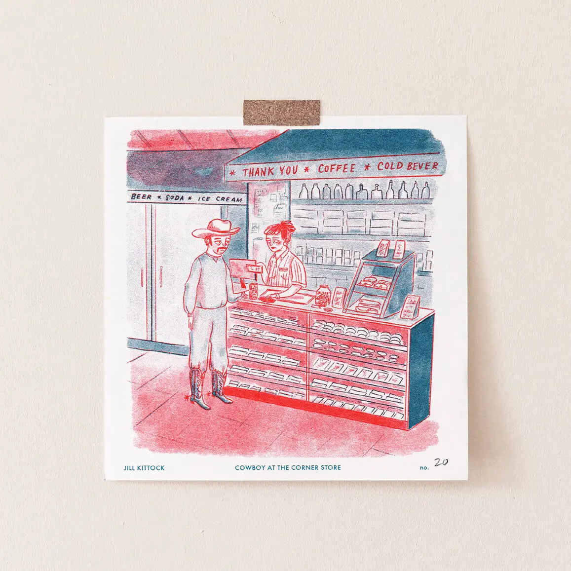 Cowboy At the Corner Store Small Print
