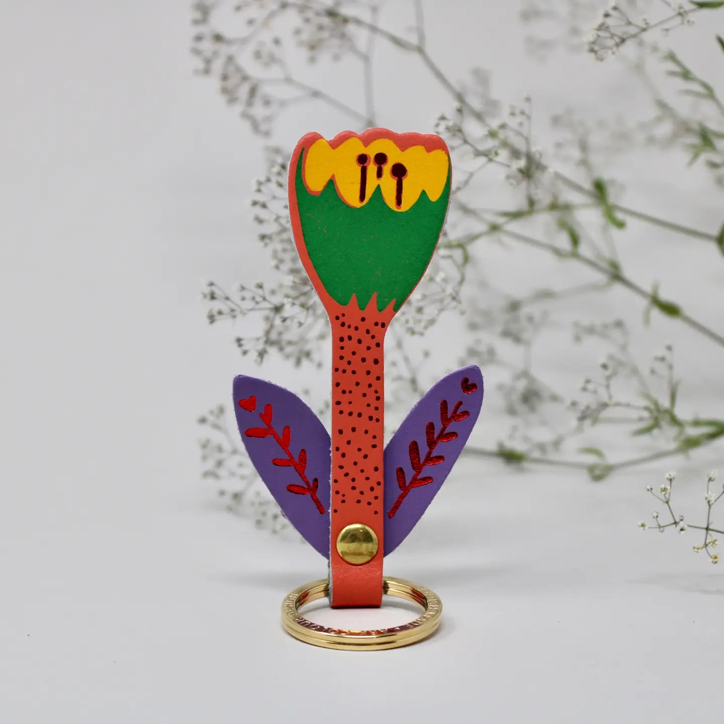 Tulip Flower Key Fob