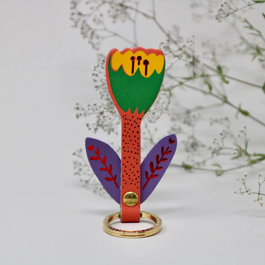 Tulip Flower Key Fob