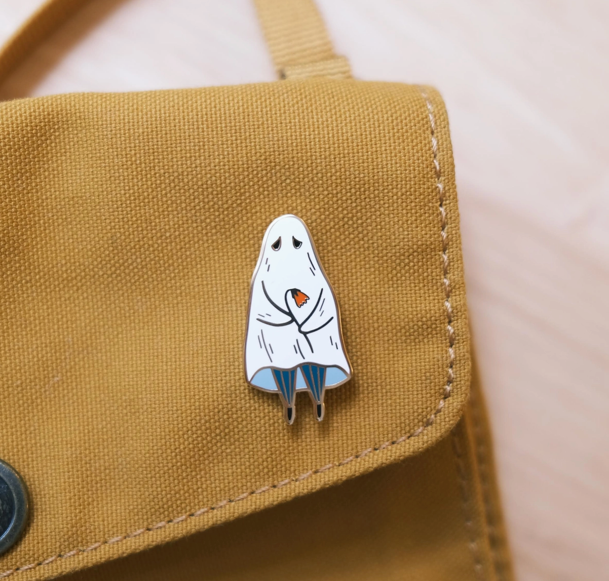 Shy Ghost Enamel Pin