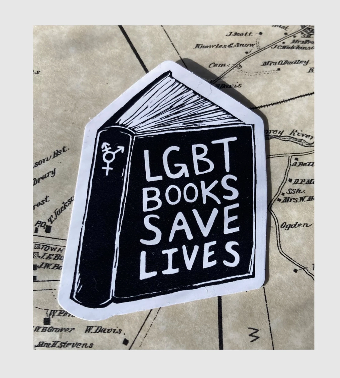 3" Vinyl Sticker - Lgbt Books Save Lives