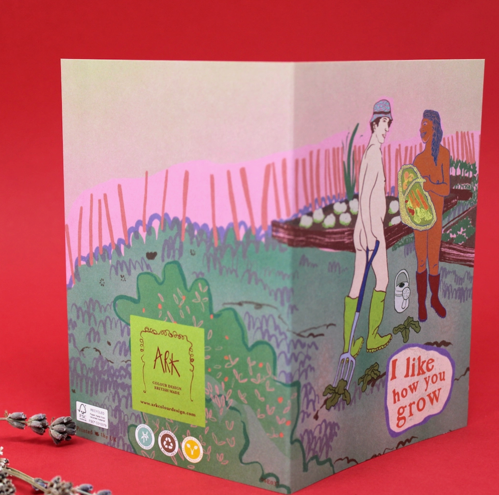 Naked Gardener A6 Greetings Card