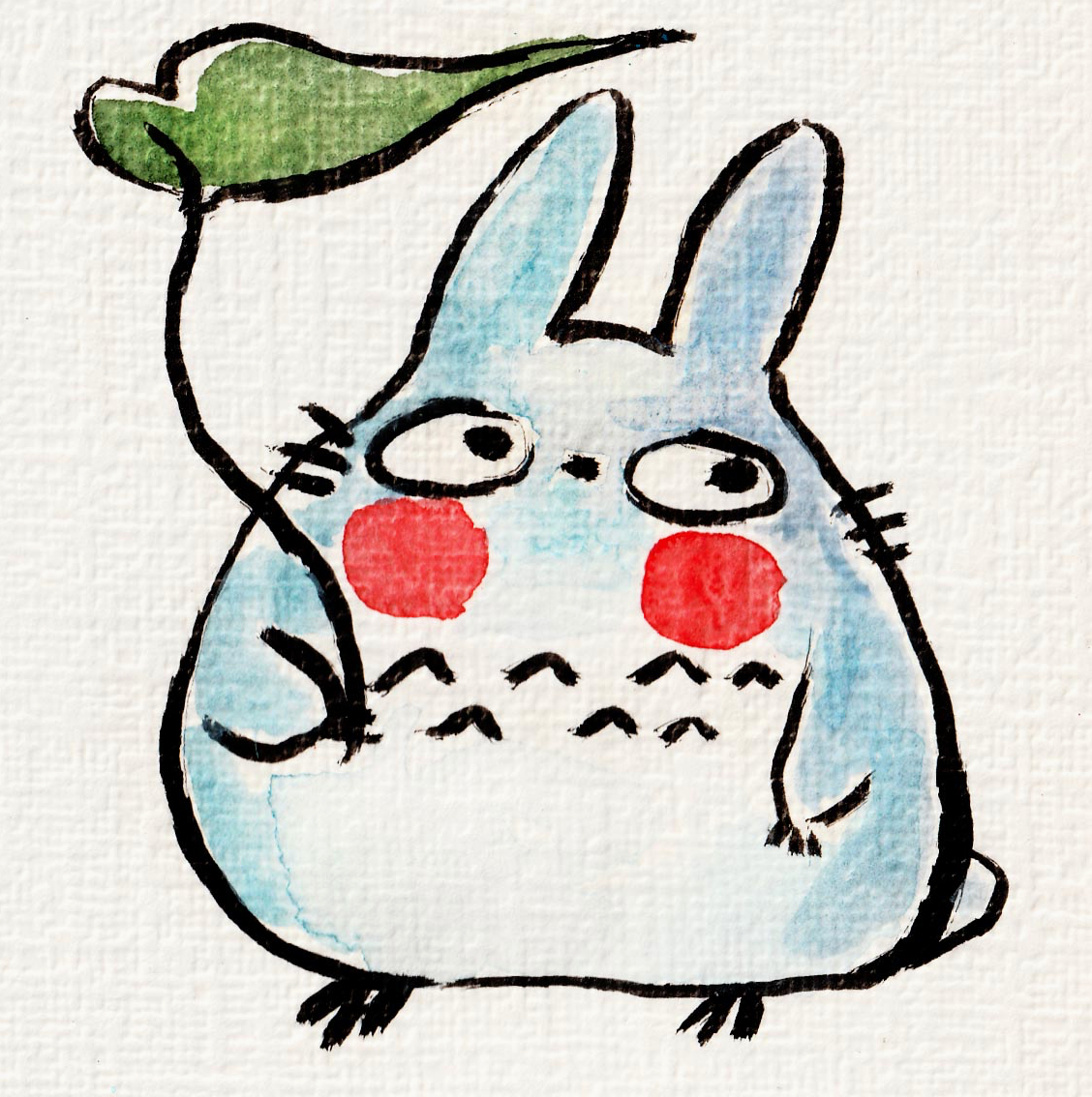 Mini Print - "Lil' Blue Totoro" 4x4"